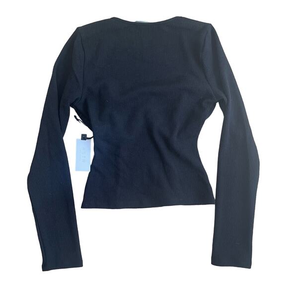 ASTR The Label Black Ribbed Long Sleeve Bustier Top Women’s Size Small - Picture 4 of 4